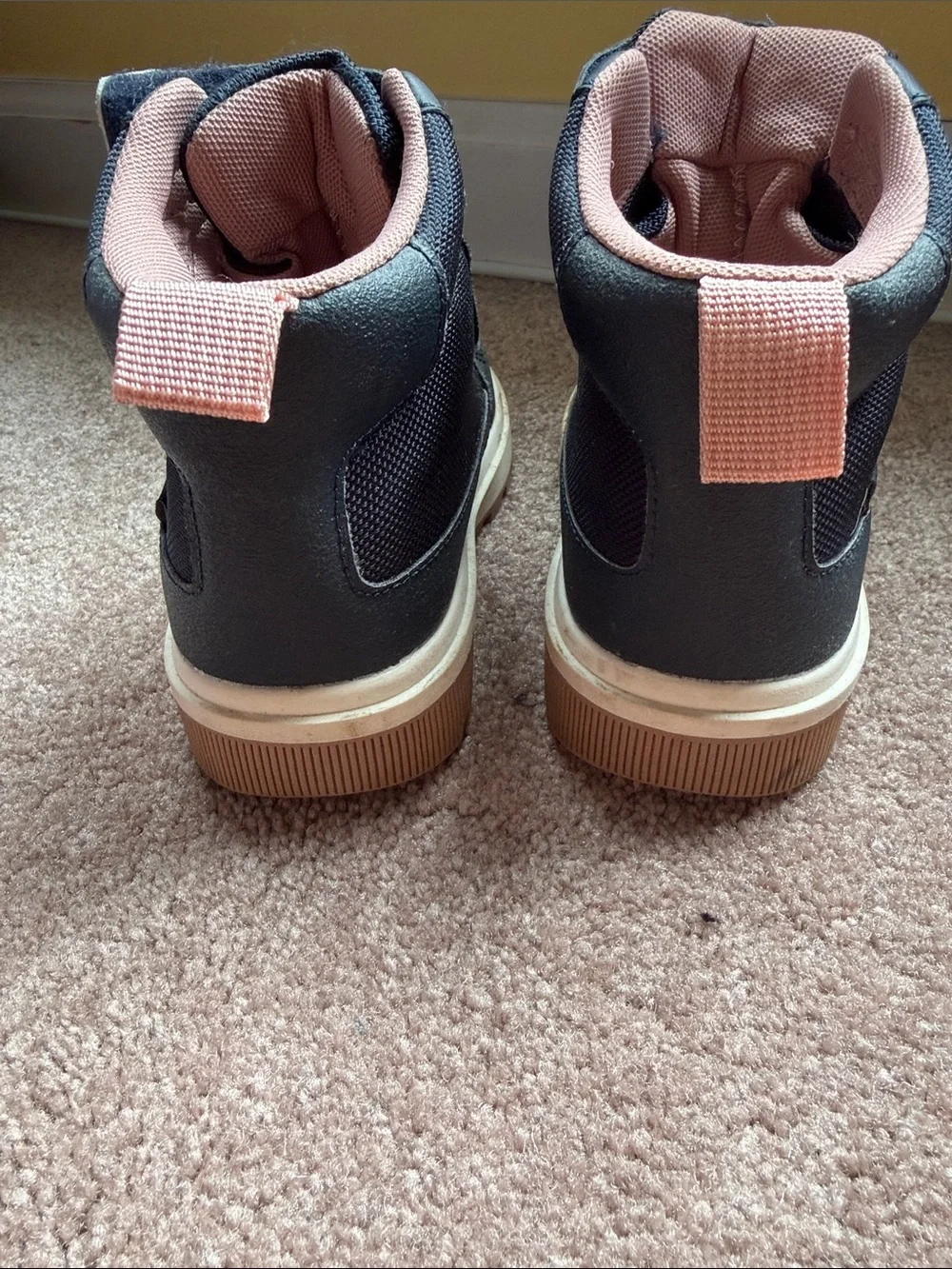 H&M Navy and Pink Kids Waterproof High-Top Boots